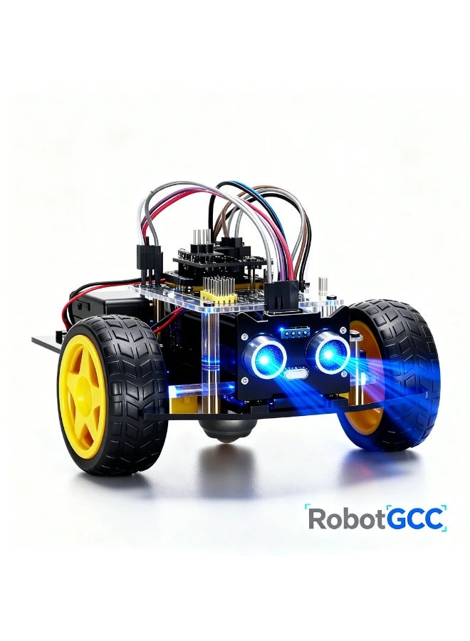 وبوت جي سي سي طقم سيارة روبوت أردوينو STEM للأطفال ذكي قابل للبرمجة لتعليم البرمجة مع تتبع الخط وتجنب العوائق باستخدام مستشعرات الموجات فوق الصوتية والأشعة تحت الحمراء ووحدة تحكم نانو طقم روبوتات تعليمية DIY للمبتدئين ومختبرات المدارس طقم سيارة ذكية للتعلم العملي والهندسة والابتكار مشروع STEM شتوي هدية تعليمية للأطفال وللأندية المدرسية والأنشطة المنزلية روبوت تعليمي تفاعلي لتنمية مهارات التفكير والبرمجة - Image 4