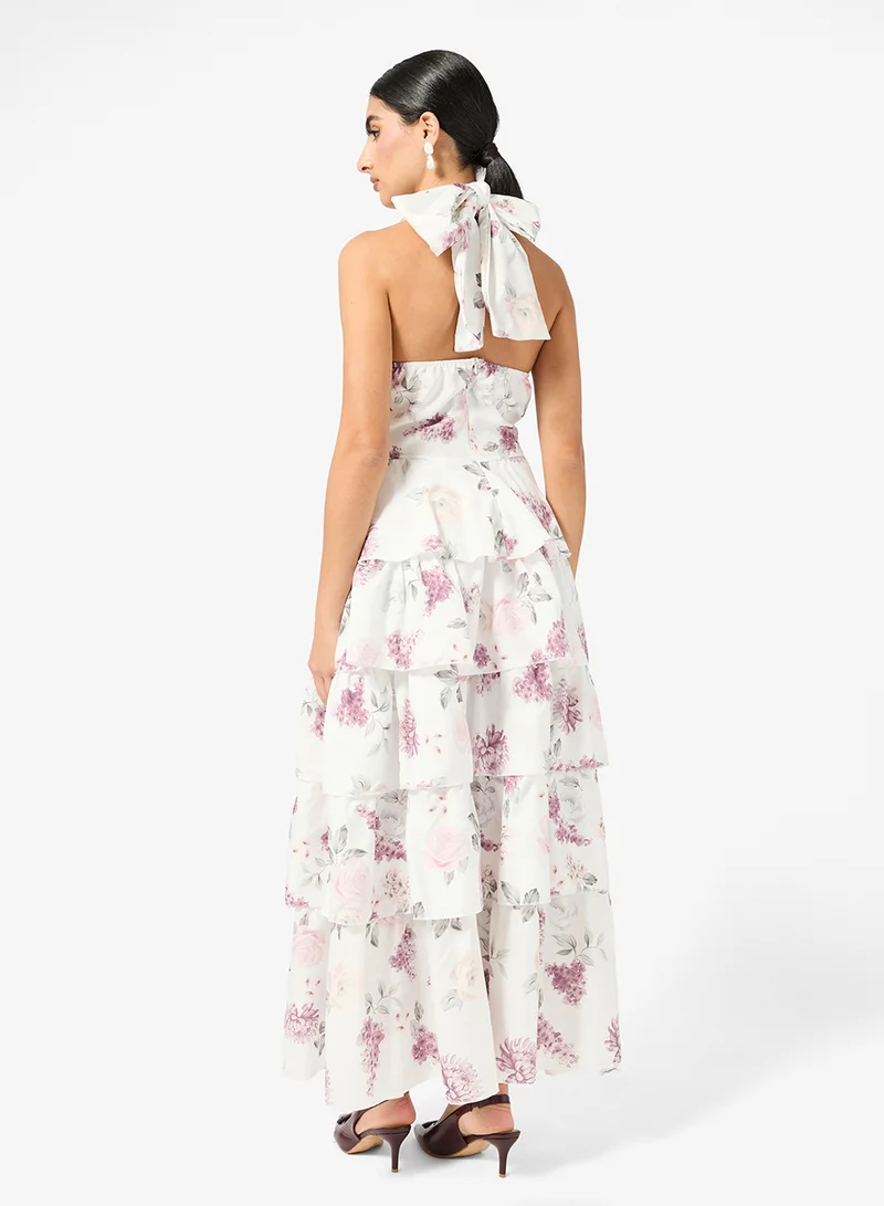 ELLA Layered Floral Print Dress