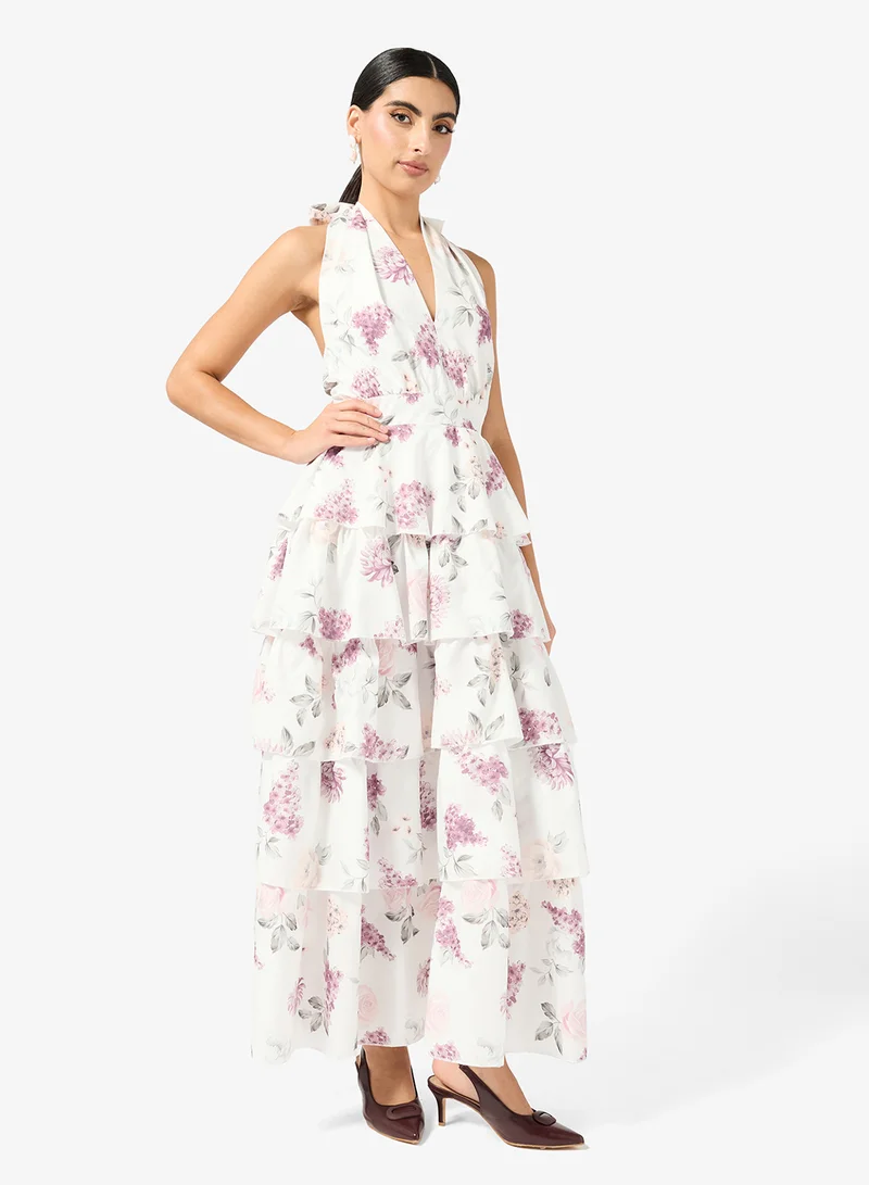 ELLA Layered Floral Print Dress