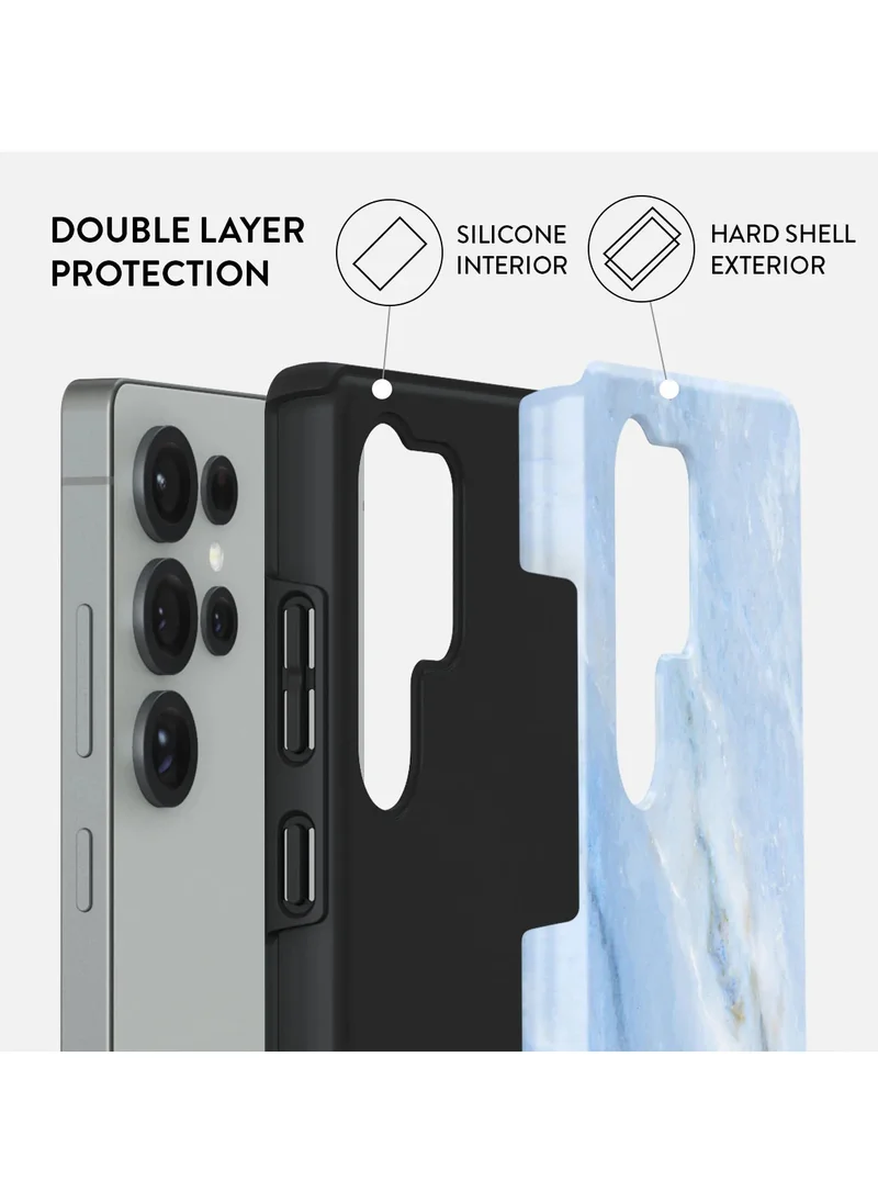 BURGA Samsung Galaxy S25 Ultra Mobile Phone Case Hybrid 2 Layer Hard Shell Silicone Protective Case, Scratch Resistant Shockproof Cover,Fluffy Clouds
