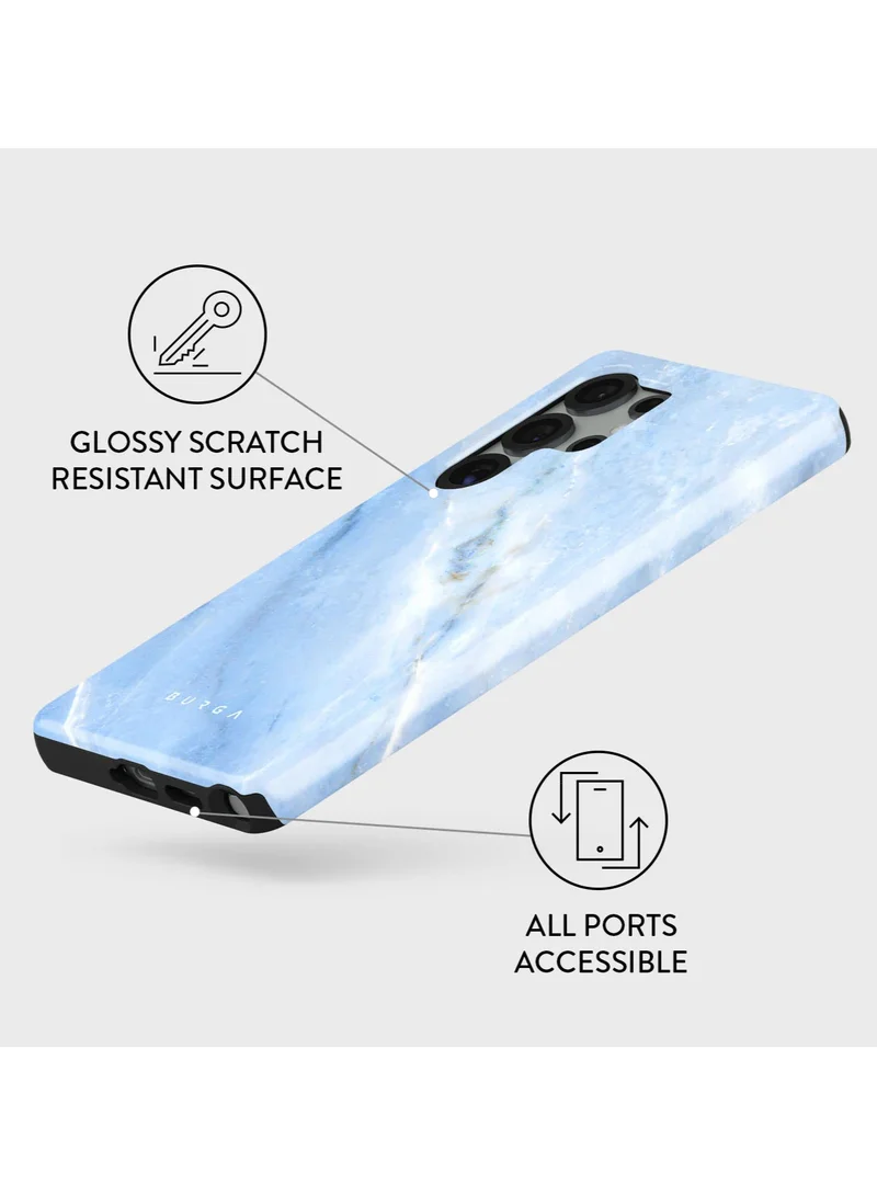 بورجا جراب هاتف محمول Samsung Galaxy S25 Ultra، جراب واقٍ من السيليكون الصلب ثنائي الطبقات، مقاوم للخدش والصدمات، غيوم رقيقة