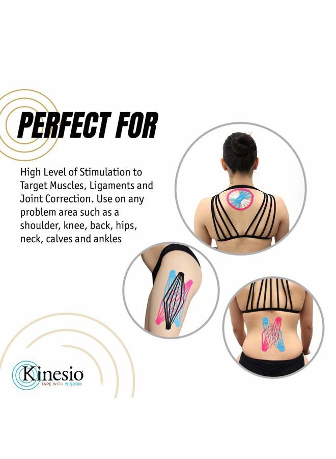 Kinesio شريط لاصق - شريط رياضي علاجي مرن تكس جولد FP - بيج - 3 بوصة × 5 متر لفافة - Image 4
