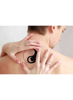 Dopetattoo 6 Sheets Temporary Tattoos Retro Ying Yang with Sun and Moon for Girls Woman Temporary tattoo Neck Arm Chest for Women Men Adults 3.7 X 3.7 Inch Stars Tattoo  - Image 2