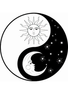 Dopetattoo 6 Sheets Temporary Tattoos Retro Ying Yang with Sun and Moon for Girls Woman Temporary tattoo Neck Arm Chest for Women Men Adults 3.7 X 3.7 Inch Stars Tattoo  - Image 1