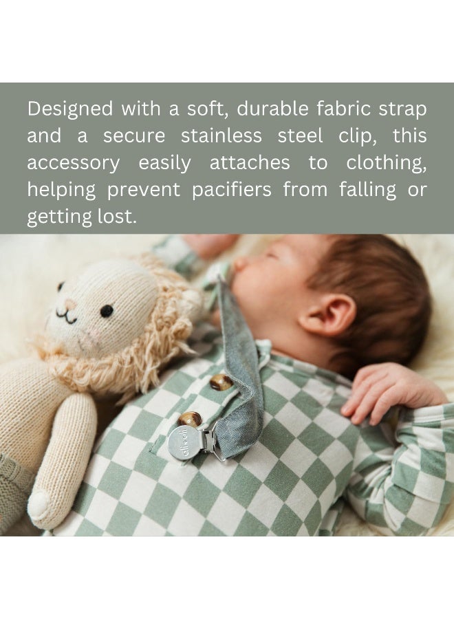 Ali+Oli Pacifier Clips (Set of 3) Linen - Forest - Image 2