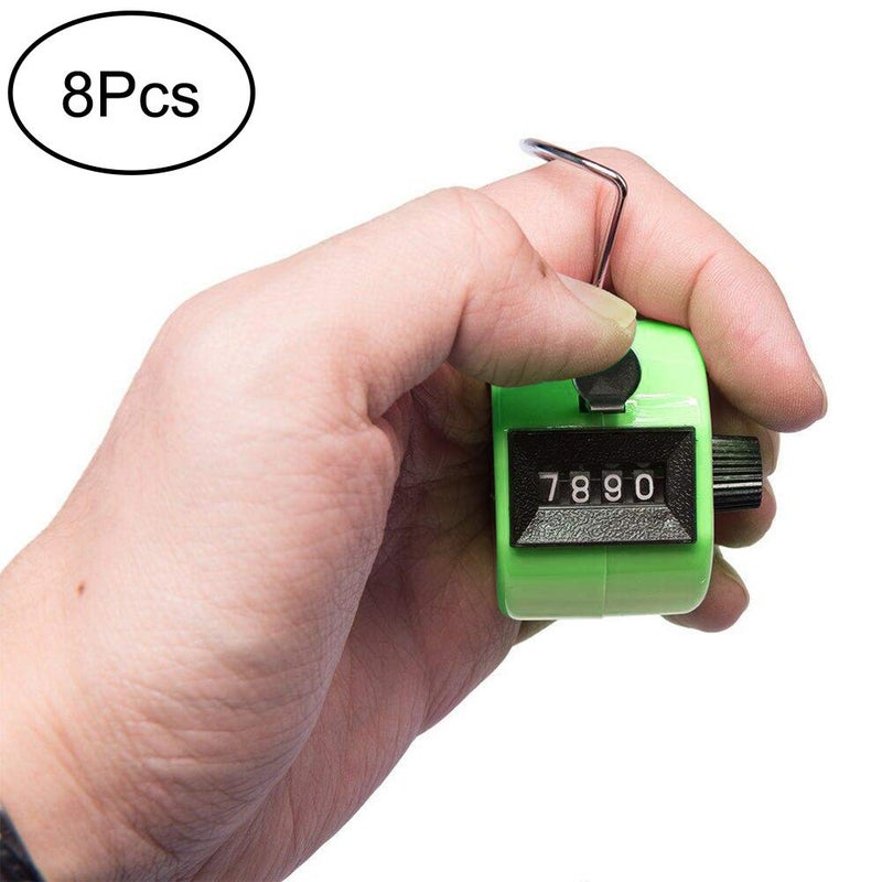 Tebery Pack of 8 Color Hand Tally Counter 4 Digit Mechanical Palm Click Counter Count Clicker Assorted Color Hand Held Counter Clicker for Sport/Stadium/Coach and Other Event - Image 2