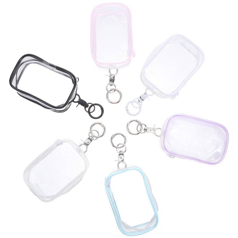 6pcs Display Bag For Dolls Collectibles: Protective Case Clear Figure Keychain Zipper Pouch Rectangular Toy Storage Box For Kids - Image 1