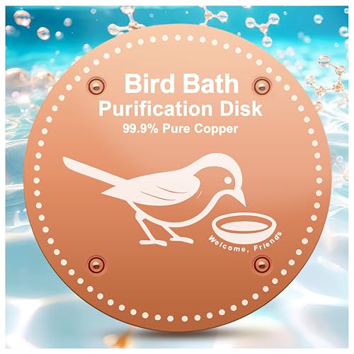 OICEME Bird Bath Purification Disk Pure Copper Outside Winter Solar Power Birdbath Heater Deicer Cage Hanging Bowl Metal Warmer Deck Railing Glass Concrete Ceramic Stone Stand Water Fountain Station - Image 1