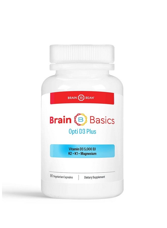 Brain-Bean Brain Basics Opti D3 Plus | Vitamin D3 K2 5,000IU, Vitamin K1, and Magnesium | 90 Servings - Image 1