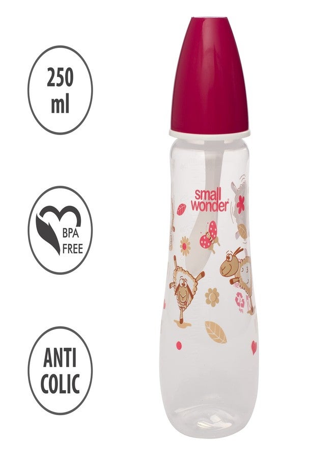 Small Wonder Baby Feeding Bottle Candy Pink, 250 ML - Image 3