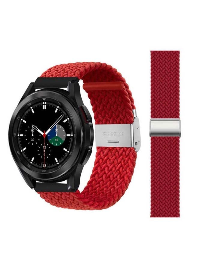 NIBEMINENT Adjustable Braided Band For Samsung Galaxy Watch4 Red - Image 1