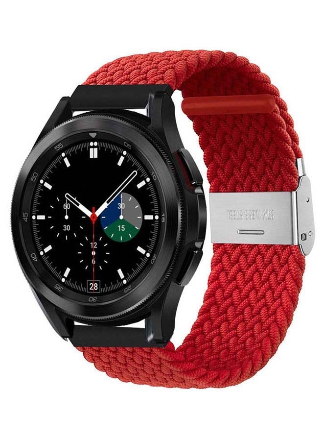 NIBEMINENT Adjustable Braided Band For Samsung Galaxy Watch4 Red - Image 2