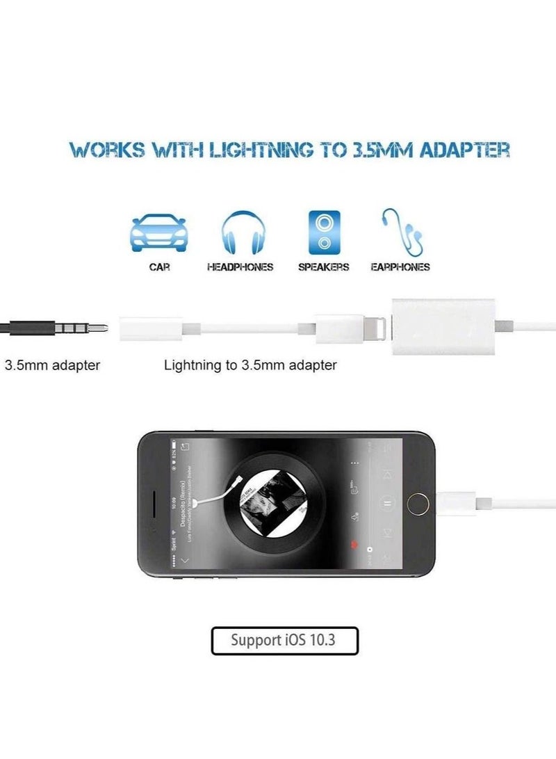 [Apple MFi Certified] Double Lightning Headphone Splitter, 2 in 1 Dual Lightning Headphone Audio & Charge Cable Compatible for iPhone 12/11/XS/XR/X 8 7/iPad, Support Sync Data + Music Control + Call - Image 4