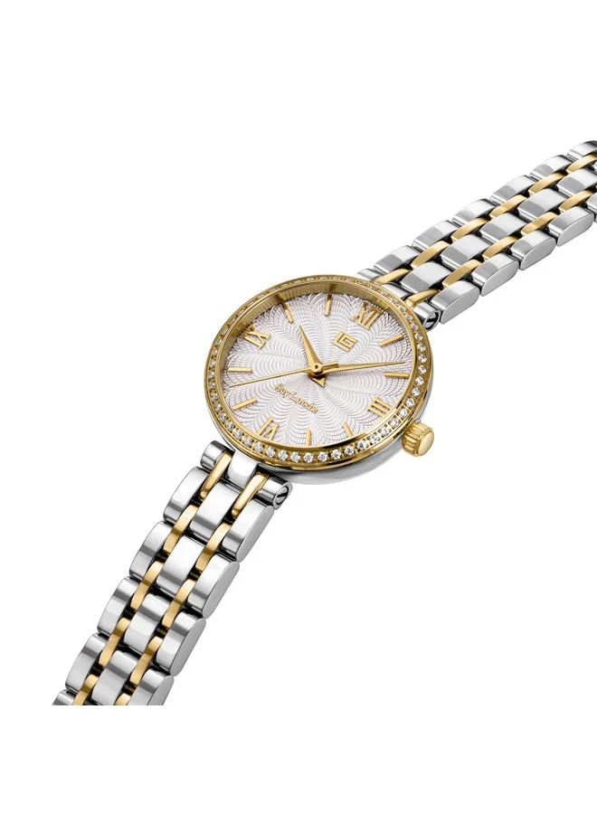 غاي لاروش Megan White Dial Stainless Steel Bracelet Analog Watch for Women, 24mm