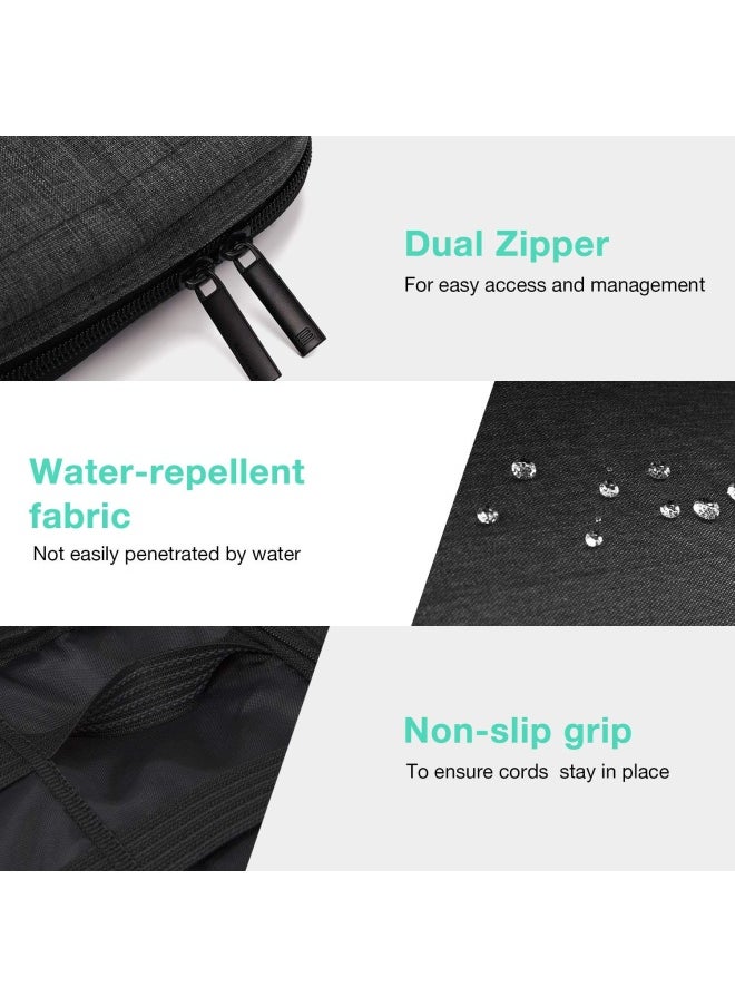 BAGSMART - Electronics Organizer Travel Case Small Cord Bag Tech Organizer As Travel Accessories For Men Women Cable Essentials For Phone Sd Card Black - Image 1