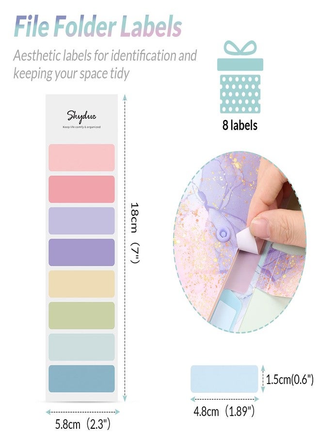 SKYDUE Expanding File Folder with 5 Pockets, Cute Accordion File Organizer, Letter Size Filing Folder, Letter Size Folders for Documents, School Office Supplies Marble Pink - Image 3