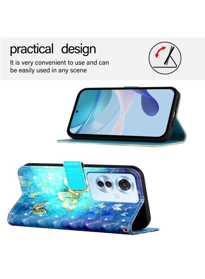 S-TOP Case For OPPO Reno 11F 5G Global 3D Painting Horizontal Flip Leather Phone Case - Image 3