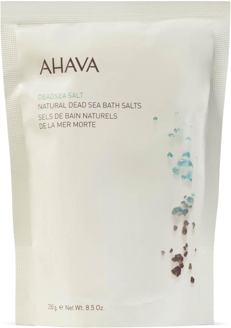 Ahava Natural Dead Sea Bath Salts 250g - 100% Authentic Mineral Spa Experience for Muscle Relaxation - Image 1