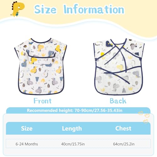 TecoKart® Waterproof Baby Bibs for Food Feeding Soft Cotton Toddler Bibs Adjustable Baby Boy and Girl Bibs for 6 to 24 Months with Cute Cartoon Design - Image 2