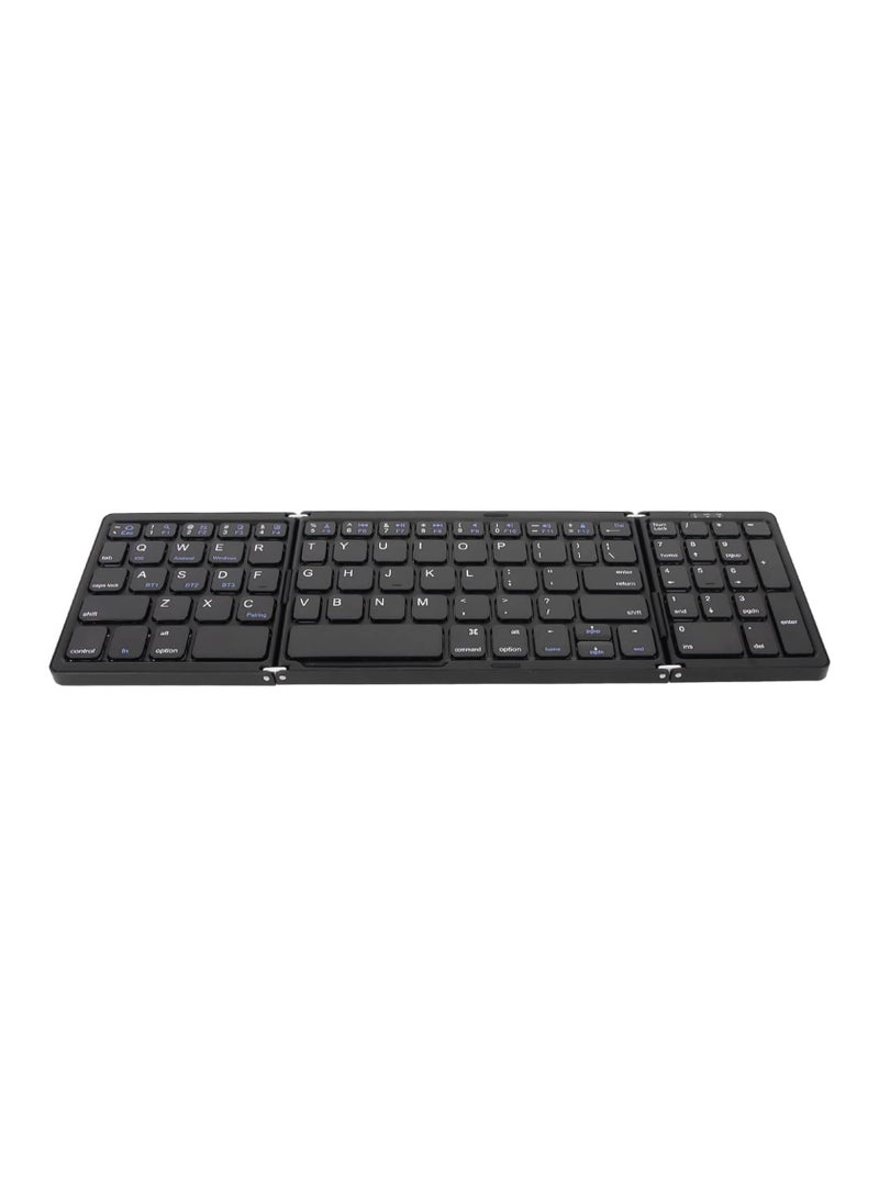 Foldable Bluetooth Keyboard for Travel, Folding Keyboard with Number Pad, Full-Size Portable Keyboard Mini Rechargeable Wireless Keyboard - Sync Up to 3 Devices
