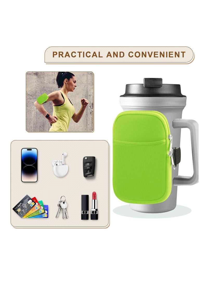 Generic - Gym Water Bottle Pouch Caddy with Phone Holder, Water Bottle Sleeve Bag with Pocket for Cards, Keys, Wallet, Convenient Gym Bottle Accessories for Men and Women - Image 1