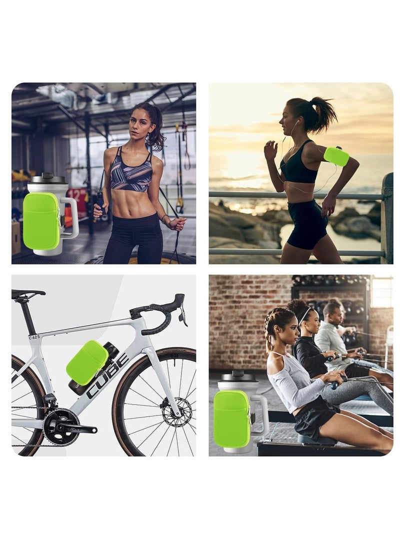 Generic - Gym Water Bottle Pouch Caddy with Phone Holder, Water Bottle Sleeve Bag with Pocket for Cards, Keys, Wallet, Convenient Gym Bottle Accessories for Men and Women - Image 1