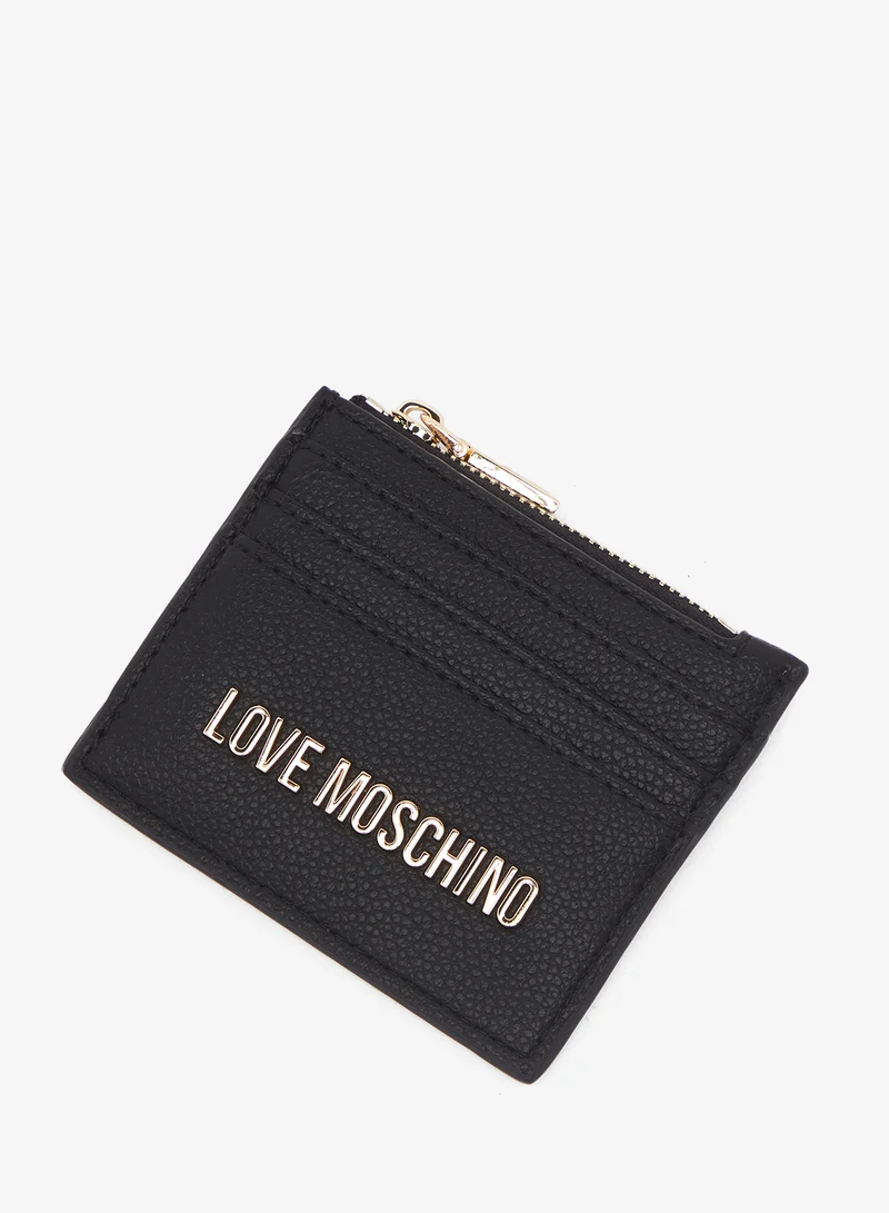 لوف موسكينو Zip through logo wallet