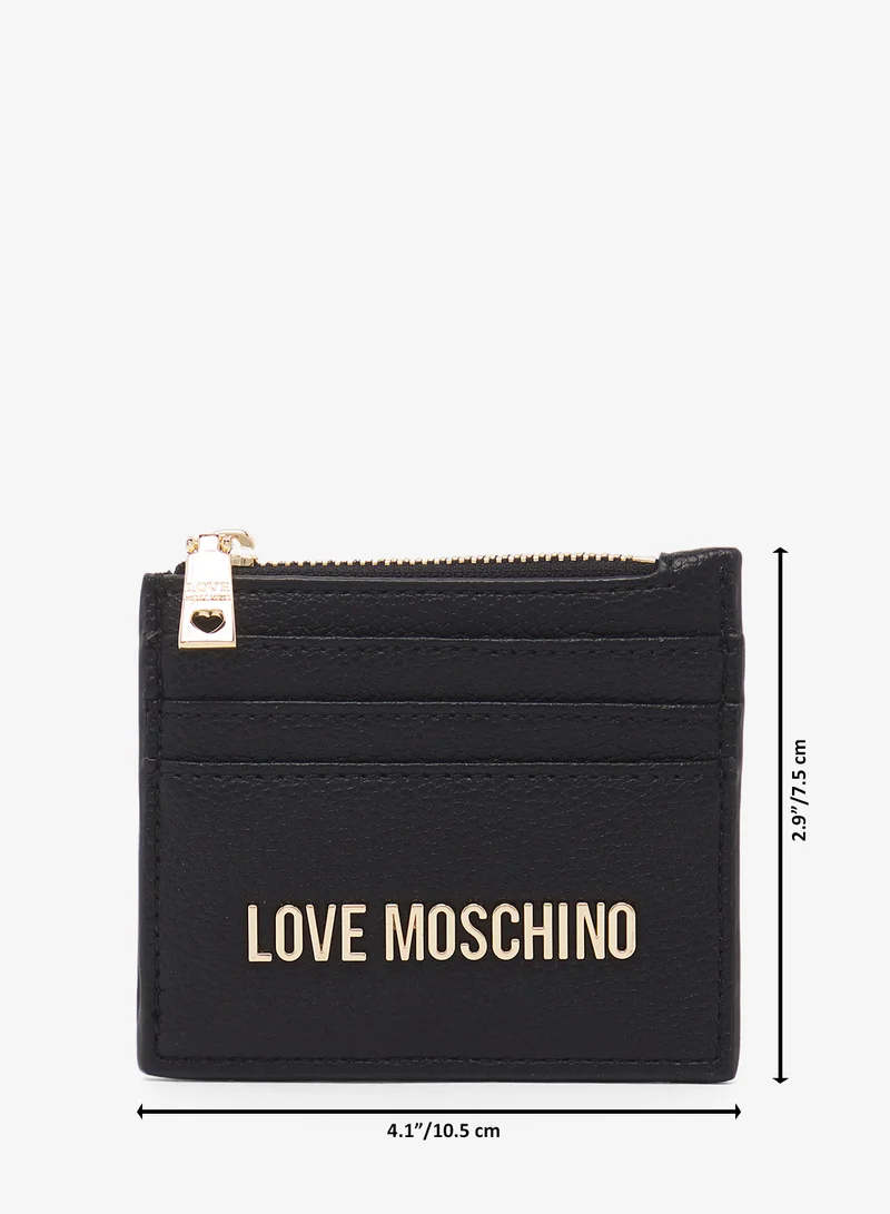 لوف موسكينو Zip through logo wallet