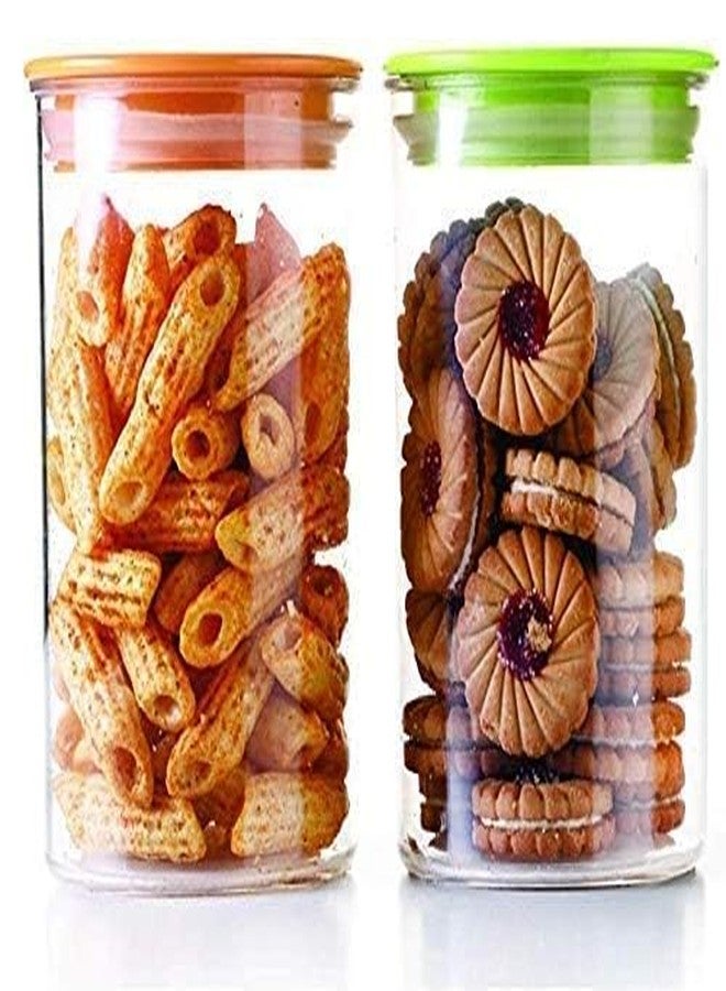 MEETDIP Plastic Kitchen Storage Airtight Jar for Food, Beans, Nuts, Snack, Pasta, Cookie, Candy, Biscuit (Multi Color) - Set of 3 - Image 3