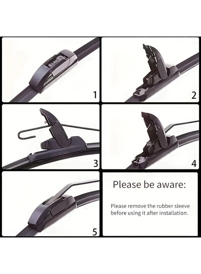 Universal U Shaped Frameless Wiper Blade 45cm 18 Inch Quiet Durable Enhanced Visibility - Image 4