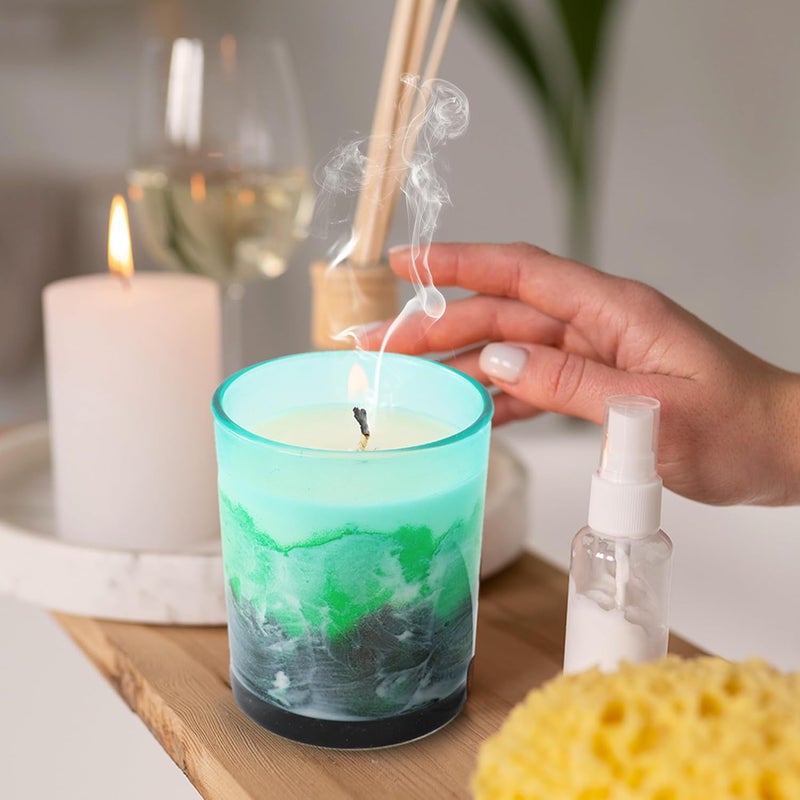 Absorbia ABSORBIA Scented Candle Green Mountains and Waters Fragrance 5 Perfume Concentrates150g30Hour Burn Time Melamine Cup Soy Wax Elevate Your Space with Aromatherapy - Image 2