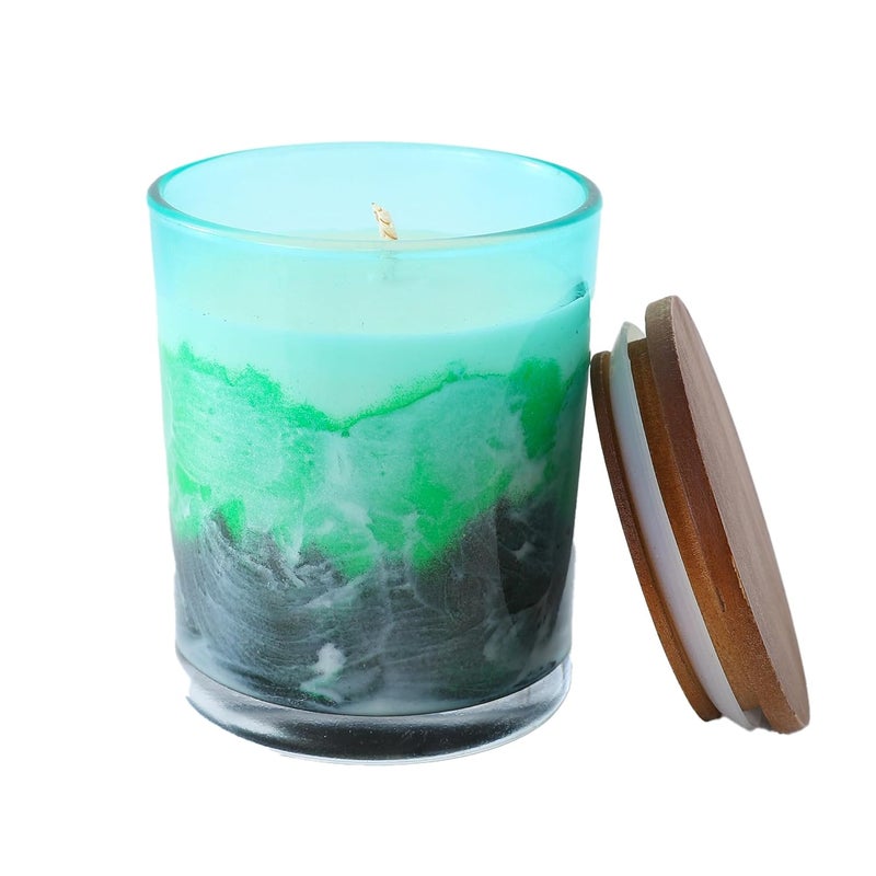 Absorbia ABSORBIA Scented Candle Green Mountains and Waters Fragrance 5 Perfume Concentrates150g30Hour Burn Time Melamine Cup Soy Wax Elevate Your Space with Aromatherapy - Image 1