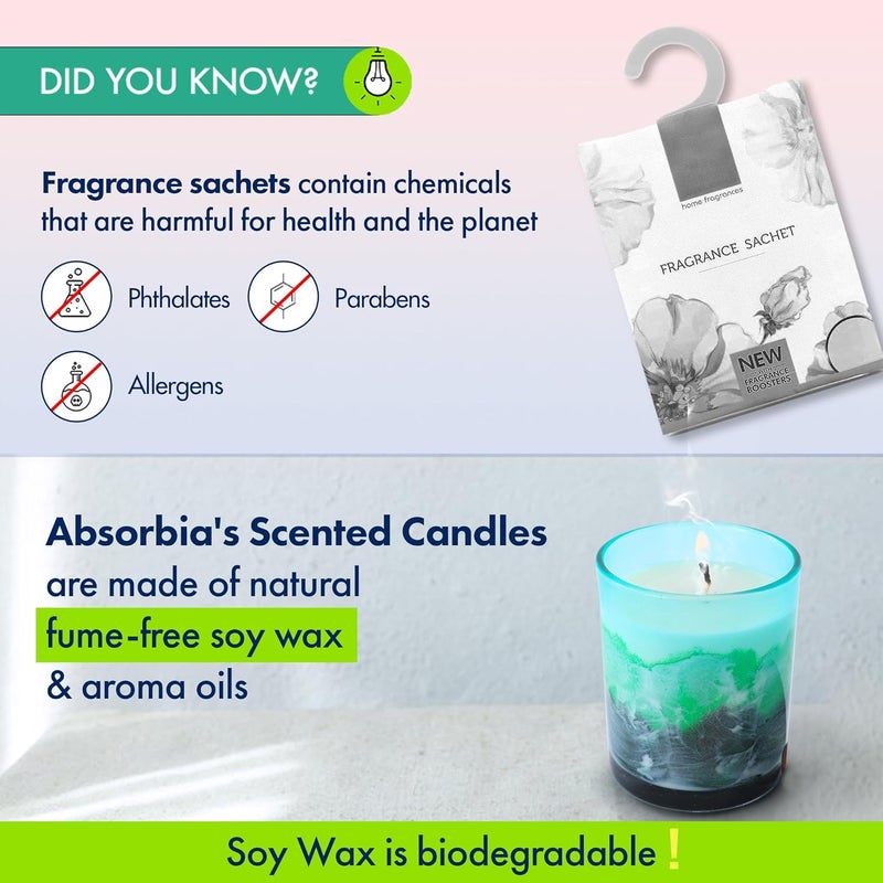 Absorbia ABSORBIA Scented Candle Green Mountains and Waters Fragrance 5 Perfume Concentrates150g30Hour Burn Time Melamine Cup Soy Wax Elevate Your Space with Aromatherapy - Image 5