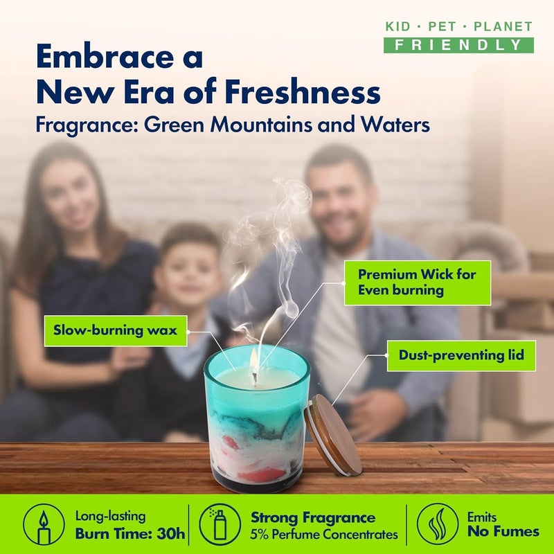 Absorbia ABSORBIA Scented Candle Green Mountains and Waters Fragrance 5 Perfume Concentrates150g30Hour Burn Time Melamine Cup Soy Wax Elevate Your Space with Aromatherapy - Image 4