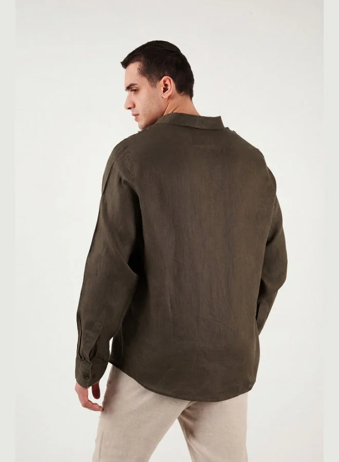 Buratti  Buratti Cotton Regular Fit Classic Collar Long Sleeve 100% Linen Shirt Men's SHIRT CF26S1210000 for Men | Best Price UAE