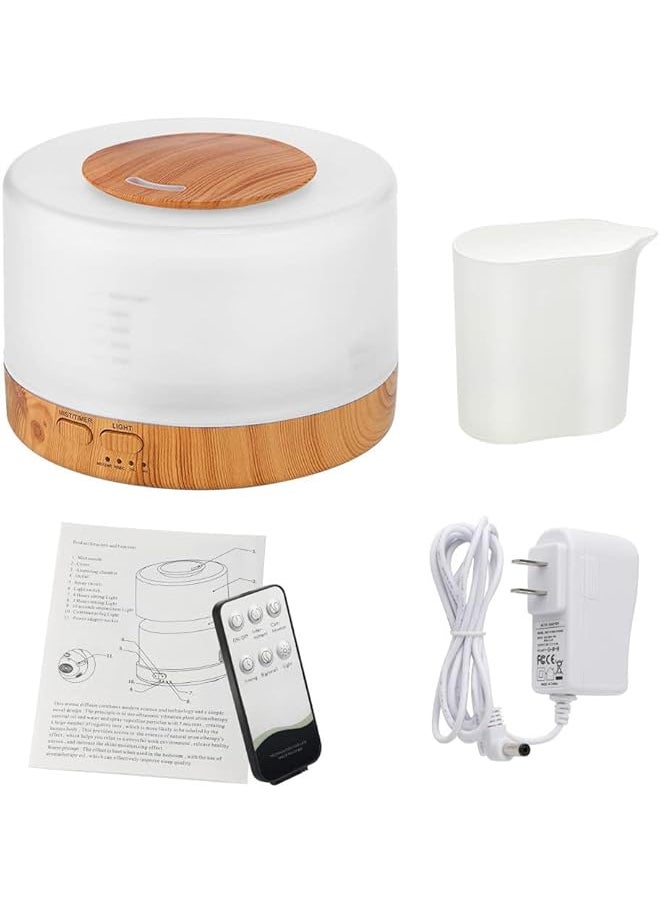 erorex - Aromatherapy Diffuser 500Ml Essential Oil Diffuser With Remote Cool Mist Ultrasonic Humidifier Quiet 4 Timer 7 Color Lights Vaporizer Humidifier For Bedroom Office Birthday Gift - Image 1