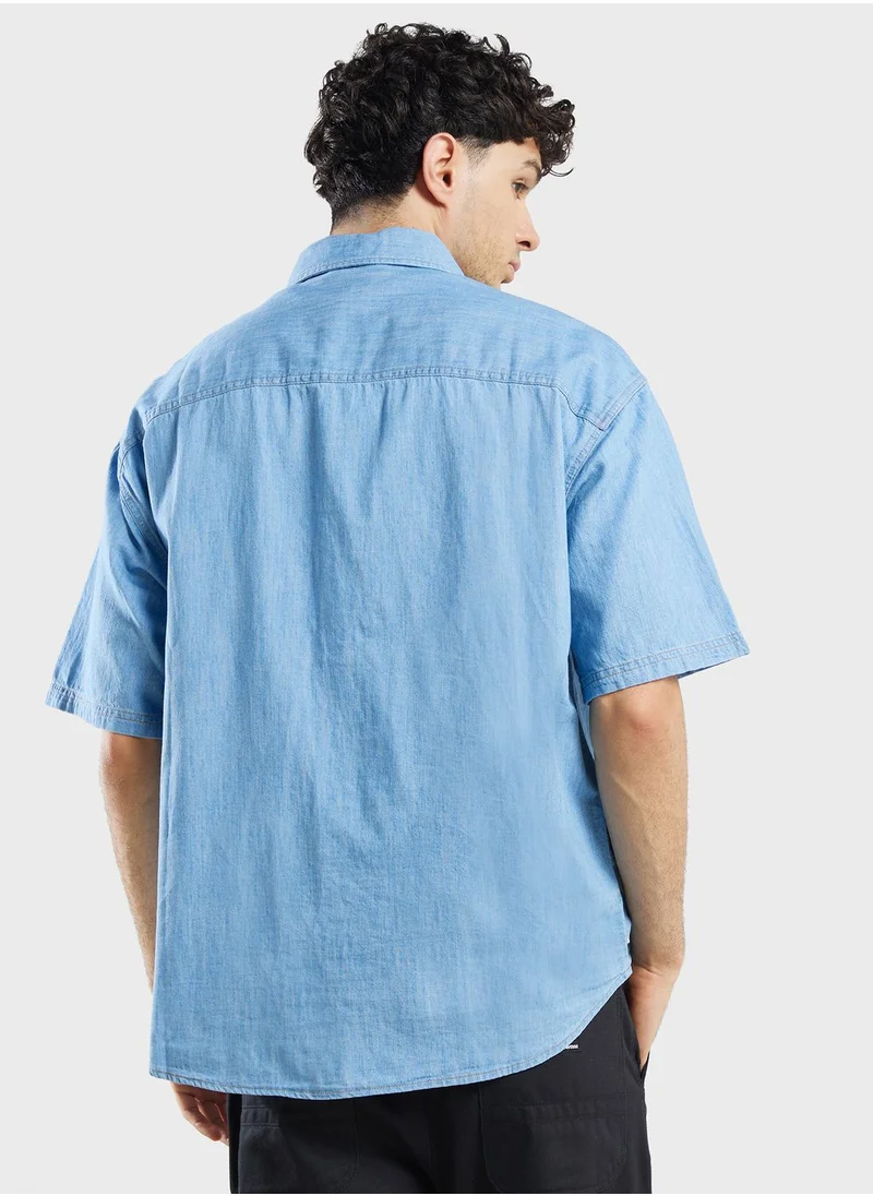 CONVERSE Denim Wordmark Utility Shirt