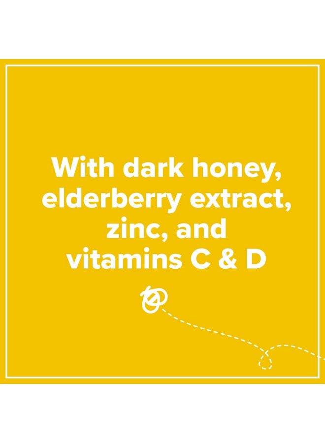 Zarbee's Adult Daytime Cough Syrup + Immune With Honey, Real Elderberry, Vitamin C, D & Zinc For Immune Support, Drug & Alcohol-Free, Gluten-Free, Ages 12+, Natural Berry Flavor, 8 Fl. Oz,Liquid - Image 1