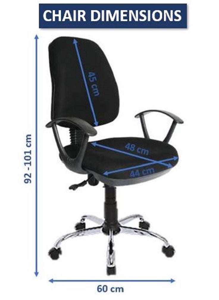 AL WADI FURNITURE - AWF AL WADI FURNITURE Modern Cherrybrown Compressed Wood Desk with Cushioned Back and Seat Design Adjustable Medium back 360 Swivel Desk Chair Black for Home,Office,Study,Living Room,Warehouse,Hospital Use - Image 1