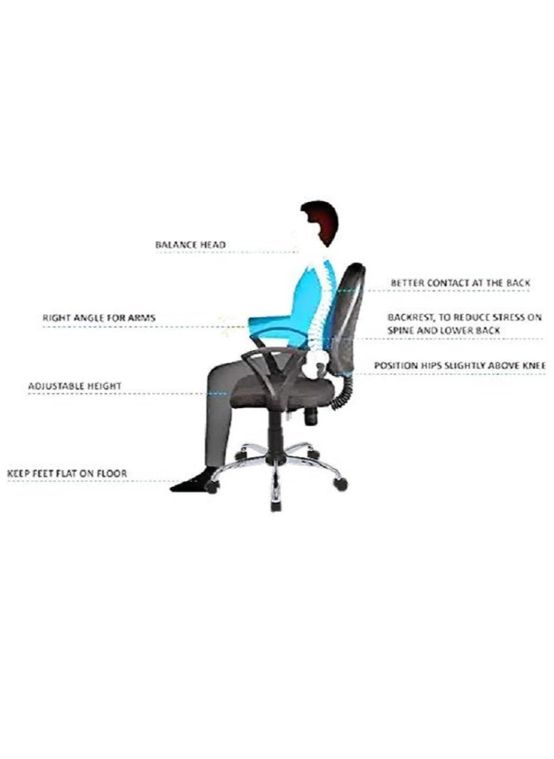 AL WADI FURNITURE - AWF AL WADI FURNITURE Modern Cherrybrown Compressed Wood Desk with Cushioned Back and Seat Design Adjustable Medium back 360 Swivel Desk Chair Black for Home,Office,Study,Living Room,Warehouse,Hospital Use - Image 1