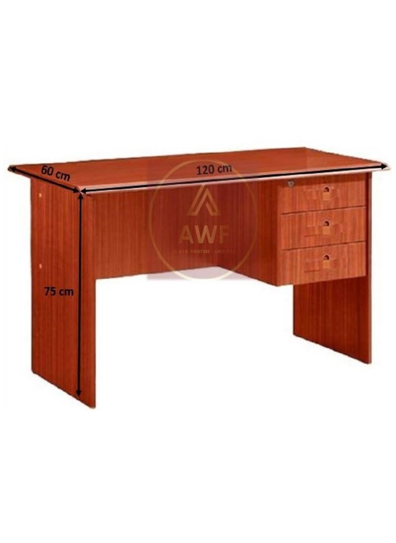 AL WADI FURNITURE - AWF AL WADI FURNITURE Modern Cherrybrown Compressed Wood Desk with Cushioned Back and Seat Design Adjustable Medium back 360 Swivel Desk Chair Black for Home,Office,Study,Living Room,Warehouse,Hospital Use - Image 1