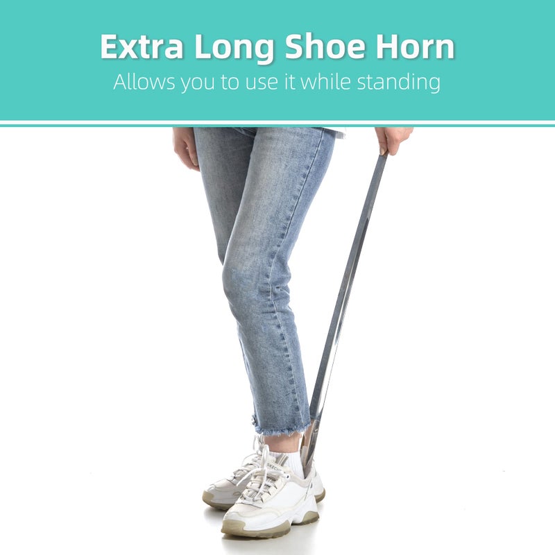 Fanwer 31.5" Long Shoe Horn, Shoe Horn Long Handle for Seniors, Metal Shoe Horn, for Men and Women, Extra long Shoes Horn, Long Handled Shoe Horn for Boots and Shoes - Image 2