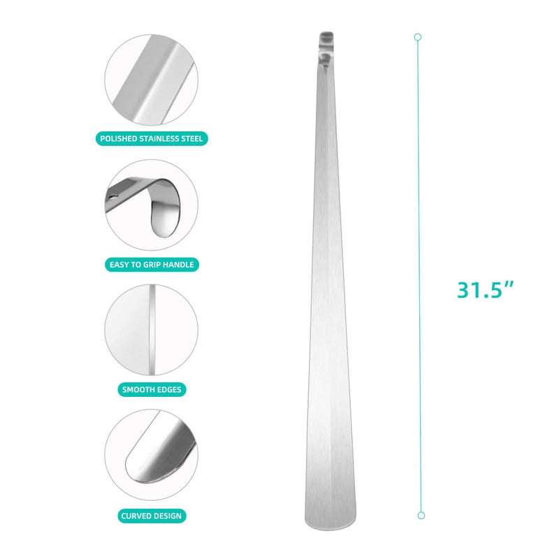 Fanwer 31.5" Long Shoe Horn, Shoe Horn Long Handle for Seniors, Metal Shoe Horn, for Men and Women, Extra long Shoes Horn, Long Handled Shoe Horn for Boots and Shoes - Image 3