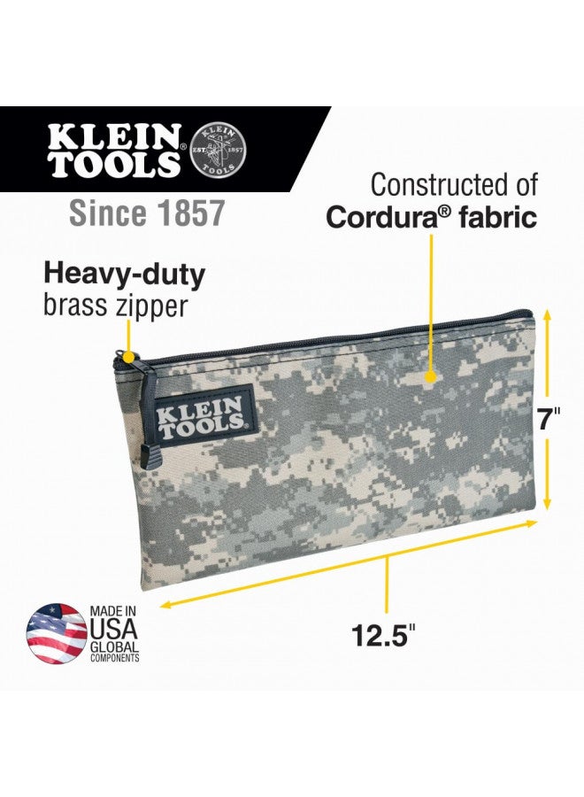 Klein Tools Klein Tools 5139C Zipper Bag, Camouflage Cordura Nylon Tool Pouch with Heavy-Duty Zipper Close, 12.5 x 7-Inch  - Image 2