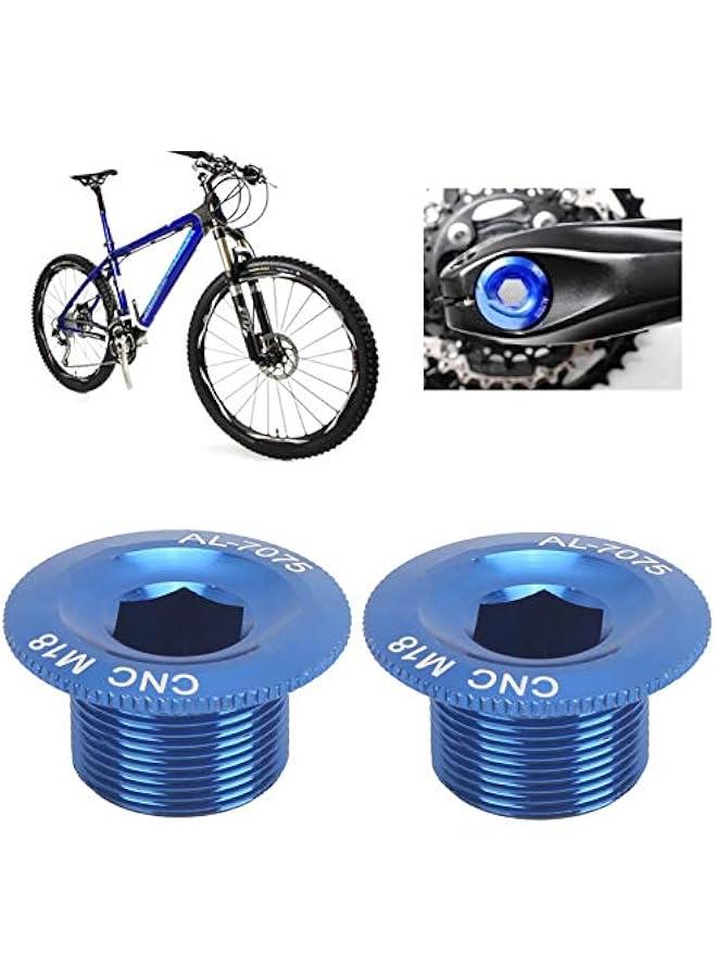 Generic Bike Crank Arm Bolts, 2Pcs Crank Bolt Aluminum Alloy Crank Cap Crank Screw Cap Bike Accessory for Bike Bicycle(M18 Blue) - Image 2