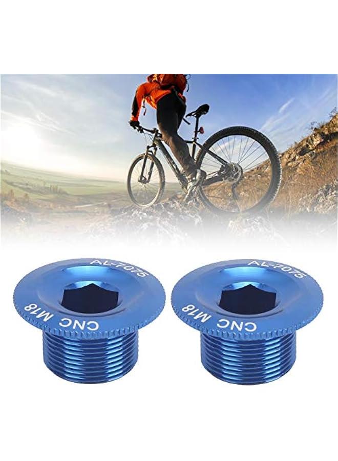 Generic Bike Crank Arm Bolts, 2Pcs Crank Bolt Aluminum Alloy Crank Cap Crank Screw Cap Bike Accessory for Bike Bicycle(M18 Blue) - Image 4