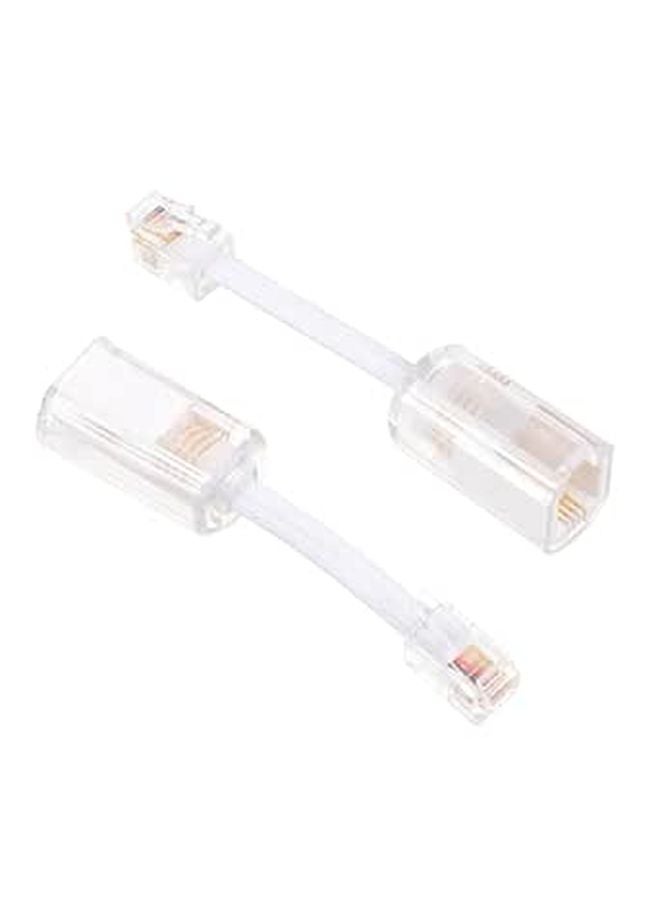 2pcs RJ9 White Telephone Cord Detanglers with Swivel Rotating Head Anti Tangle Cable Accessories - Image 1