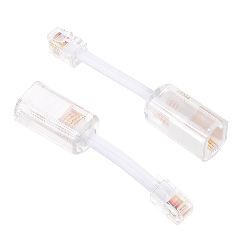 2pcs RJ9 White Telephone Cord Detanglers with Swivel Rotating Head Anti Tangle Cable Accessories - Image 2