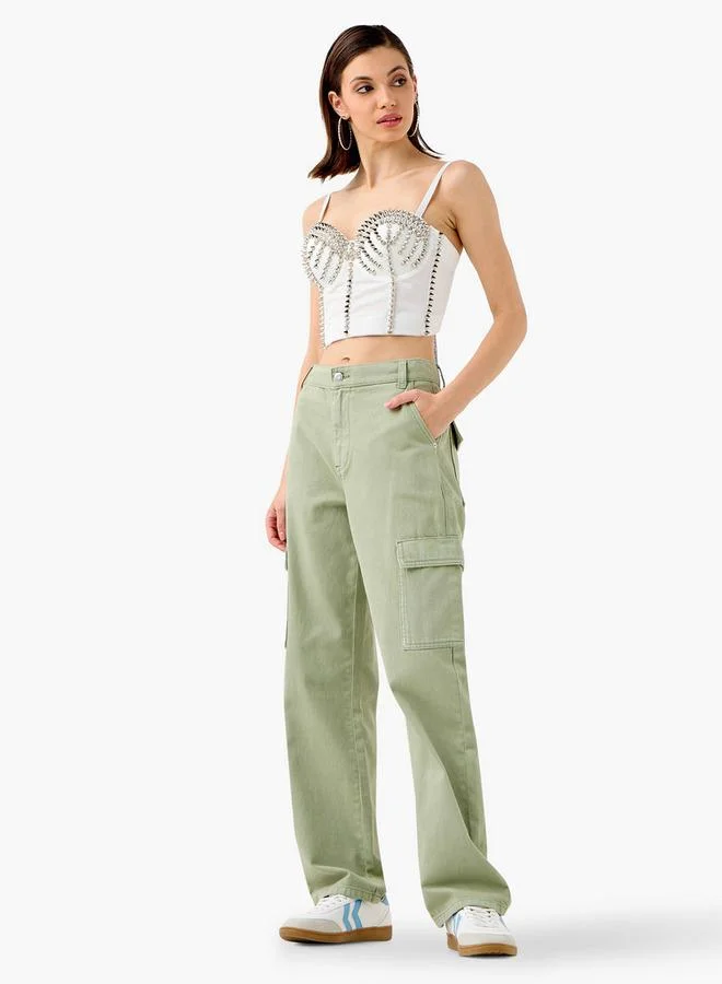 2Xtremz Stud Embellished Strappy Crop Top
