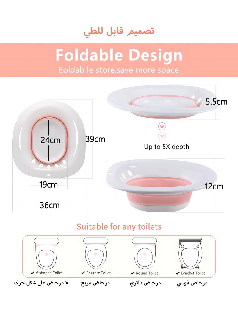Nooriya Sitz Bath for Toilet Seat - Sitz Bath for Hemorrhoids - Sits Bath Kit for Women- Great for Maternity Postpartum Care, Designed for Hemorrhoid - Image 5